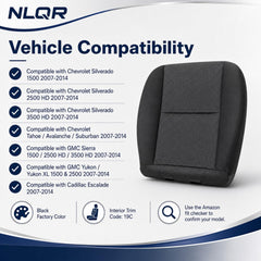 NLQR seat cover fitted to driver seat pan for precise fit and finish