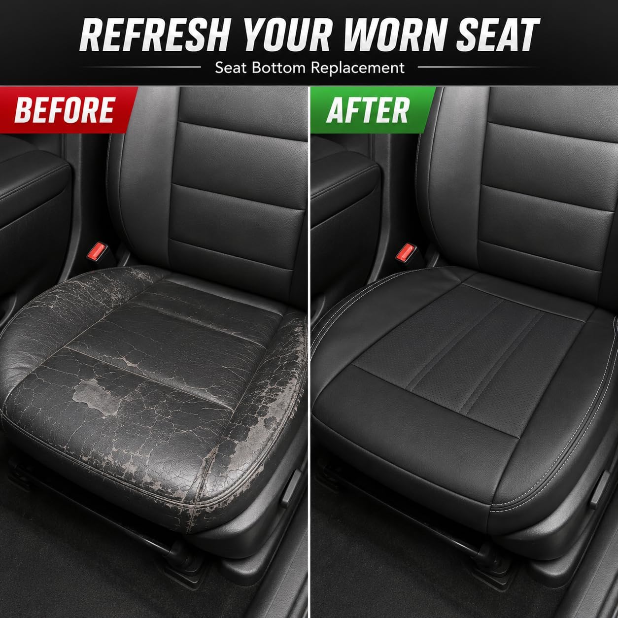 NLQR side profile showing precise contour fit for original seat shape benefit
