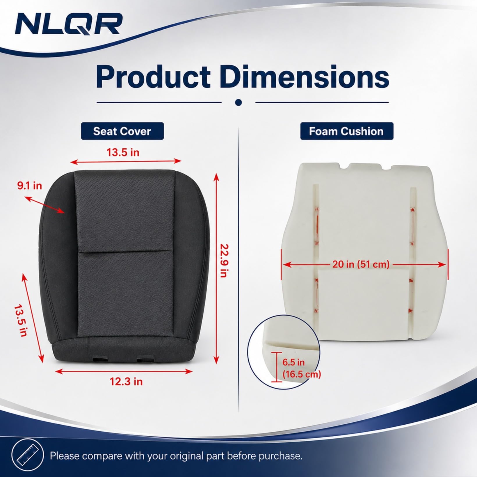 NLQR foam cushion close-up showing restored support and comfort