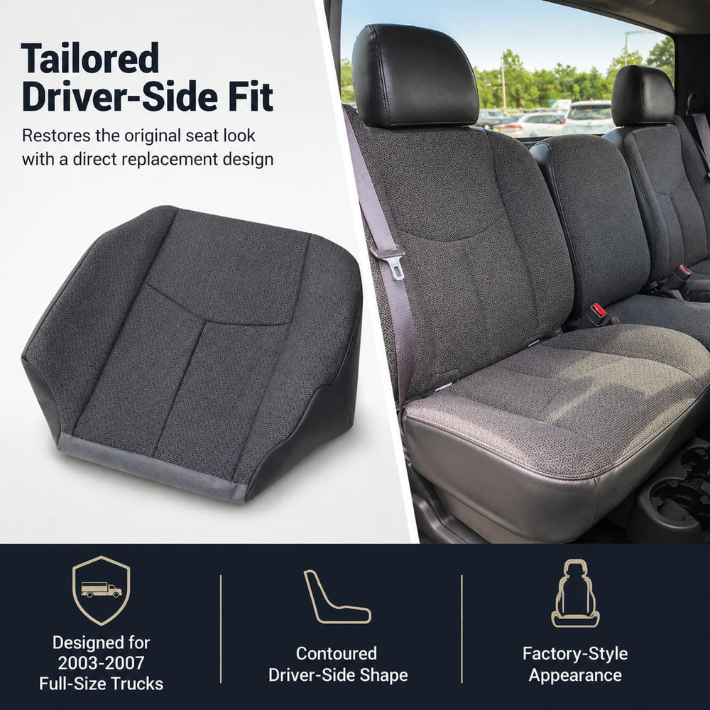 NLQR side profile illustrating contour fit for Silverado and Sierra seats