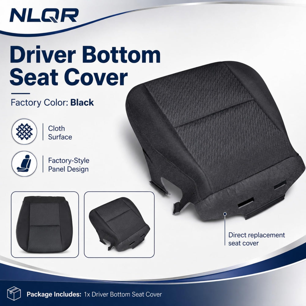 NLQR seat cover next to ruler showing scale for accurate fitment