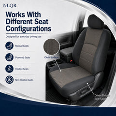 NLQR installed on Dodge Ram driver seat demonstrating precise fit