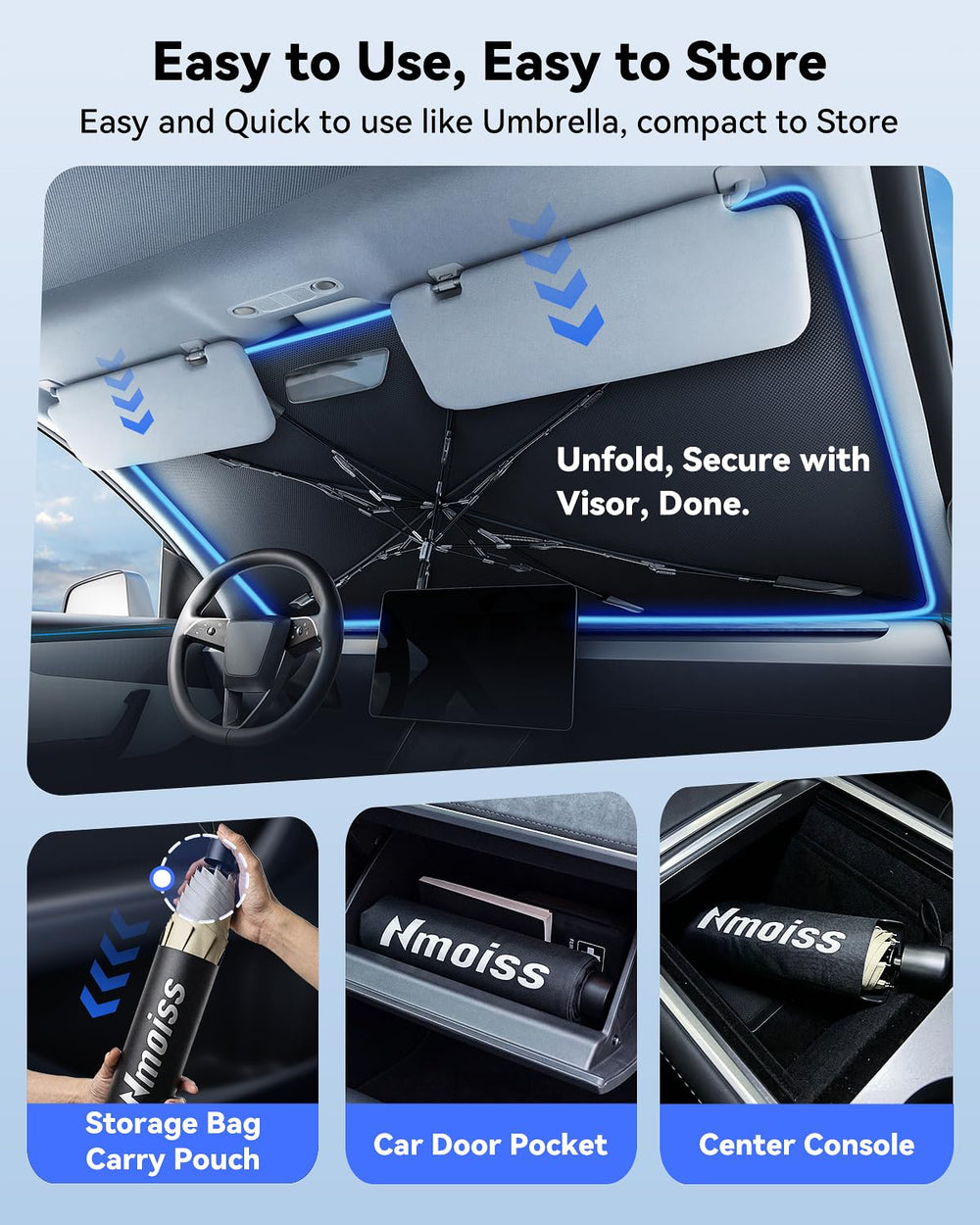 Nmoiss folded inside its holster for compact storage and tidy convenience