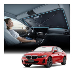 Nmoiss front view on BMW windshield showing perfect fit and interior protection
