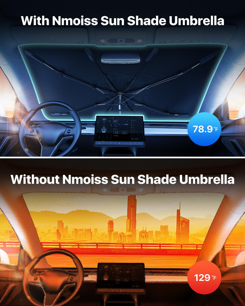 Close-up of Nmoiss cooling fabric texture highlighting reflective vinyl coating for better heat defense