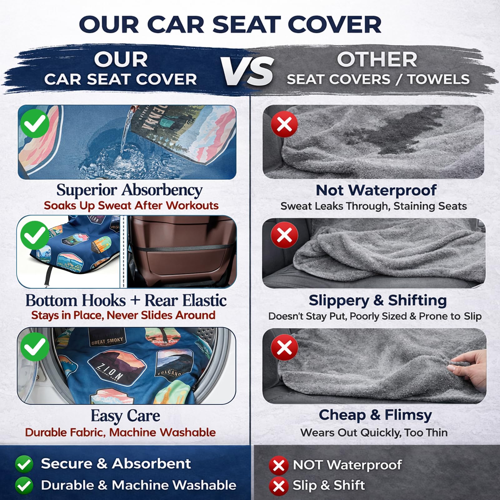 NNG slip-over headrest detail secures cover for hassle-free use