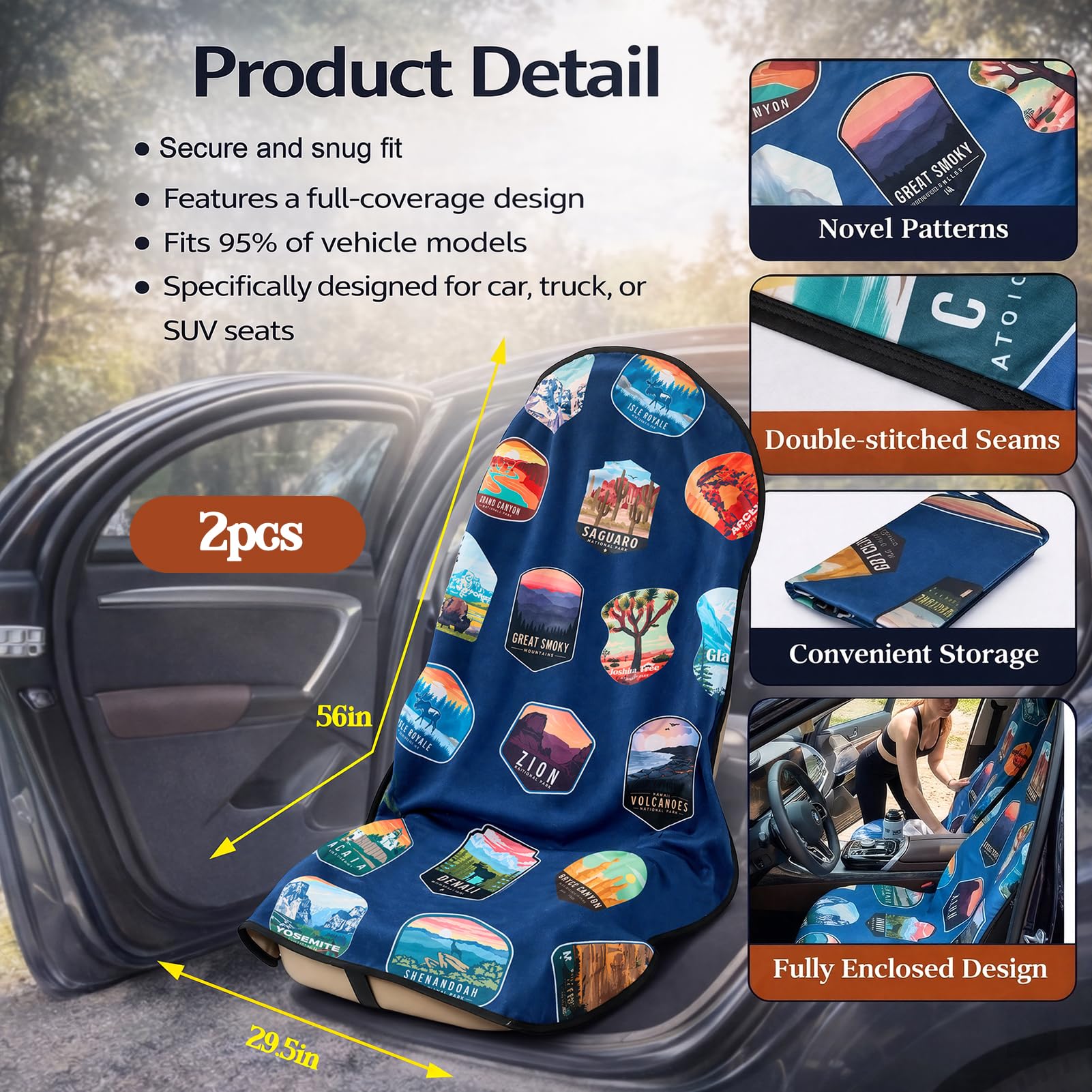 NNG cover installed in SUV keeps seat dry after activity
