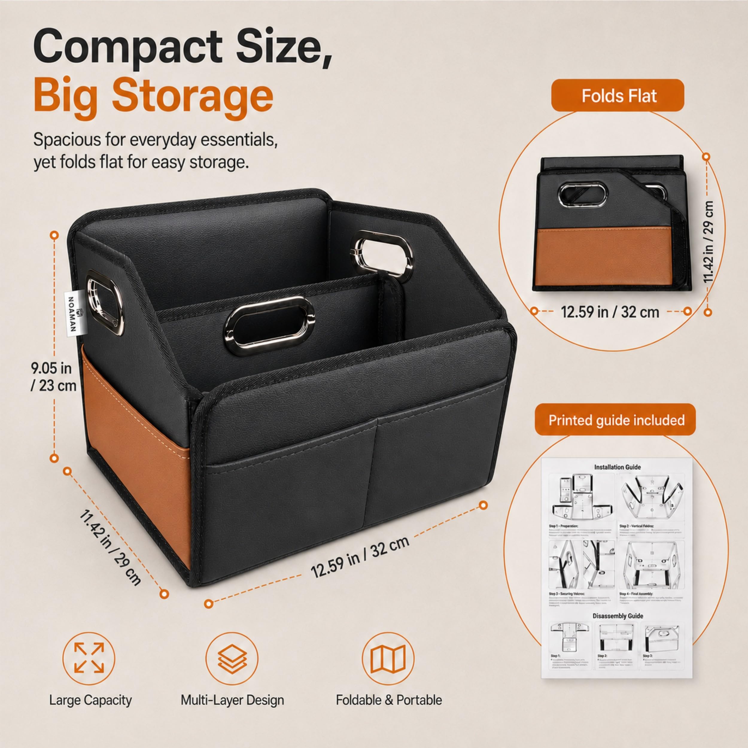 Noaman closeup PU leather texture highlighting durable waterproof finish