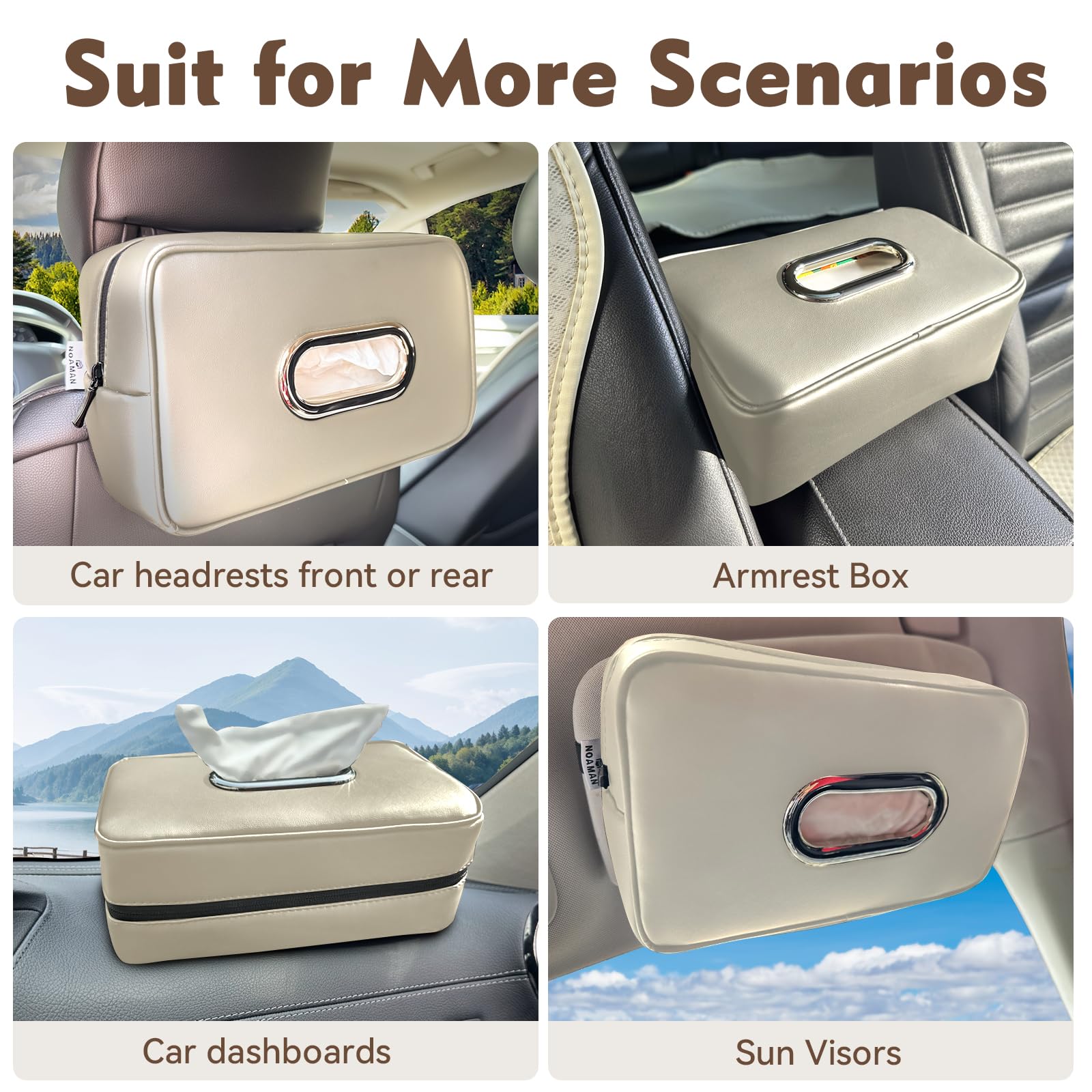 Noaman on dashboard in beige giving organized interior and convenience