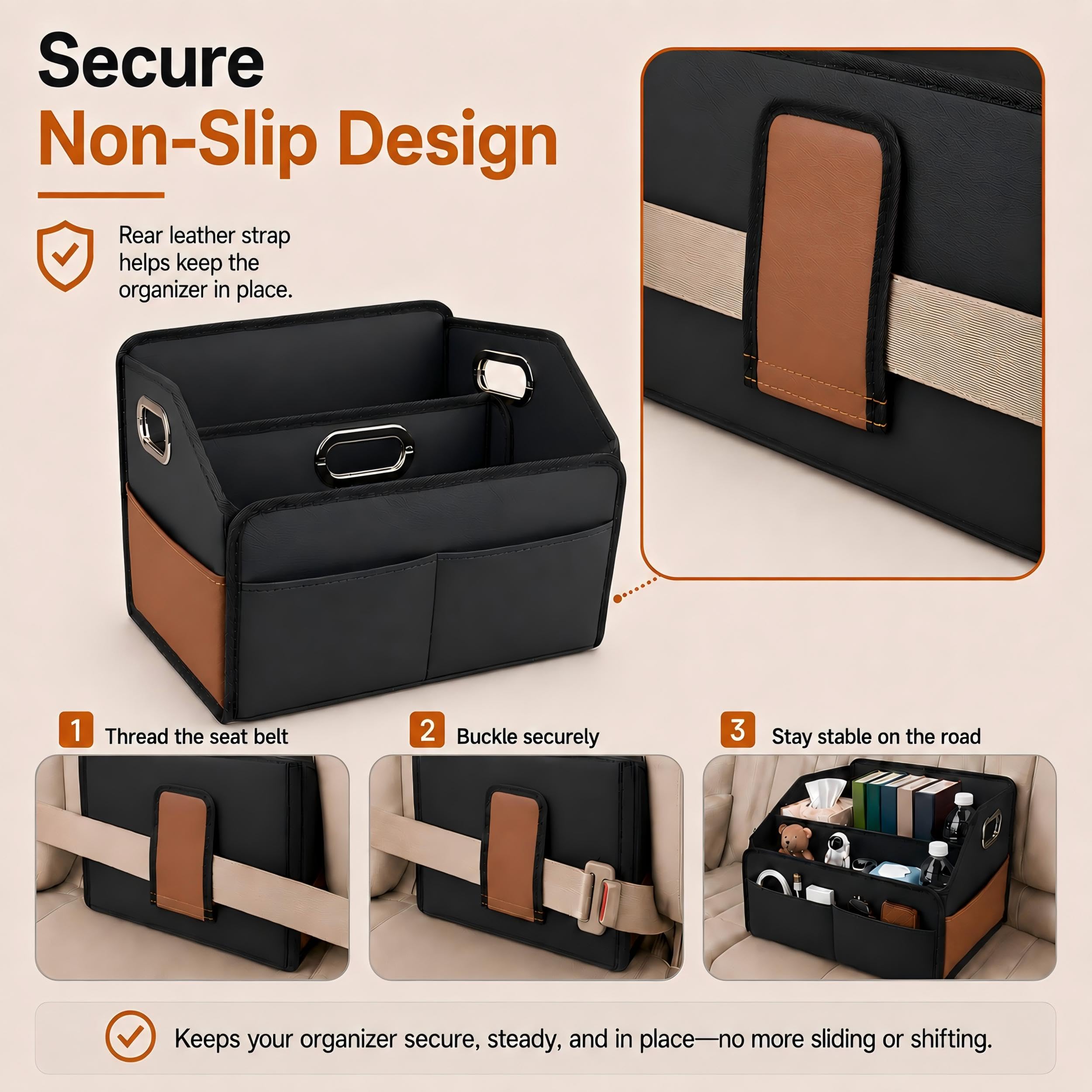 Noaman top view open compartments showing organized pockets and capacity