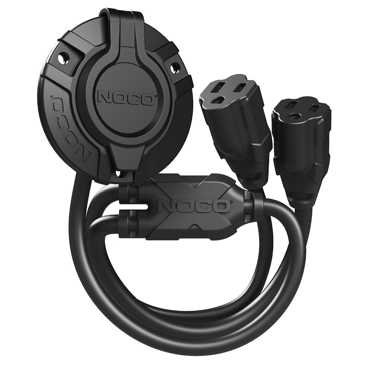 NOCO GCP2 front inlet showing flush mount and weatherproof benefits