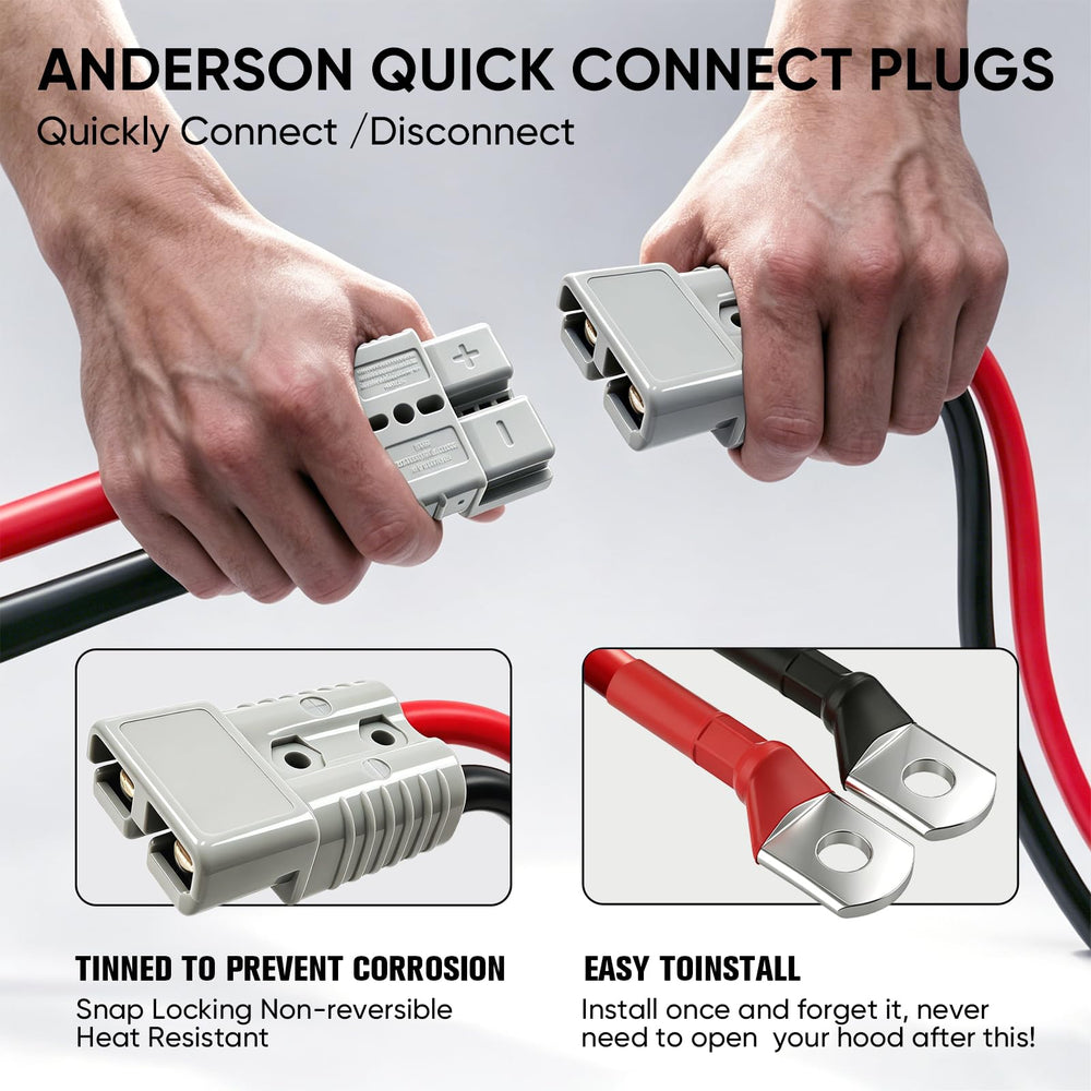 NOONE quick-connect plug closeup for faster, safer hookup