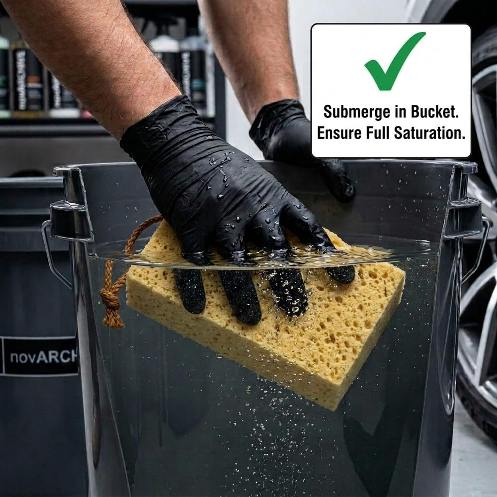 NOVARCHIVE saturated sponge producing thick suds for improved lubrication