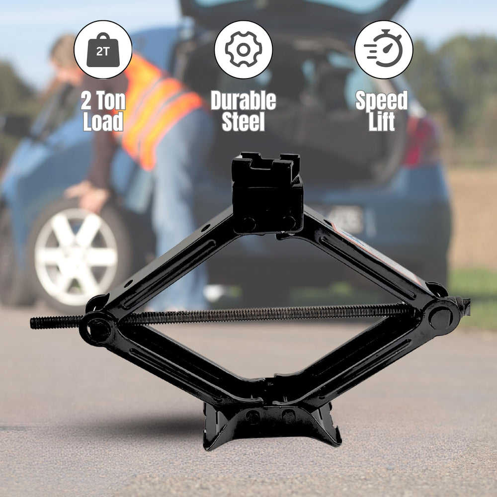 Noviitus jack folded in storage bag for easy trunk portability and protection