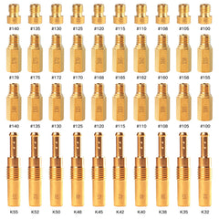 NOVINO front collection of 40 brass jets showing full kit and organization benefit