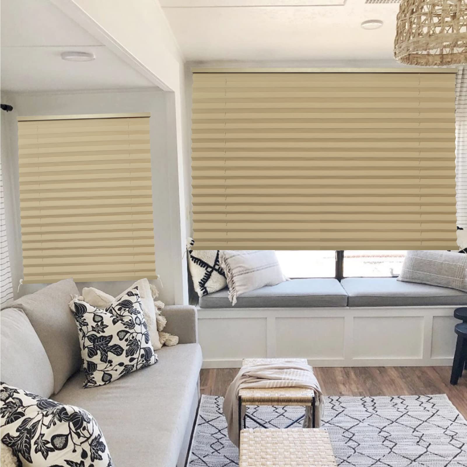 NOVINO camper window in use illustrating privacy and reduced glare benefit