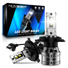 NOVSIGHT front packaging showing two H4 bulbs and key benefits