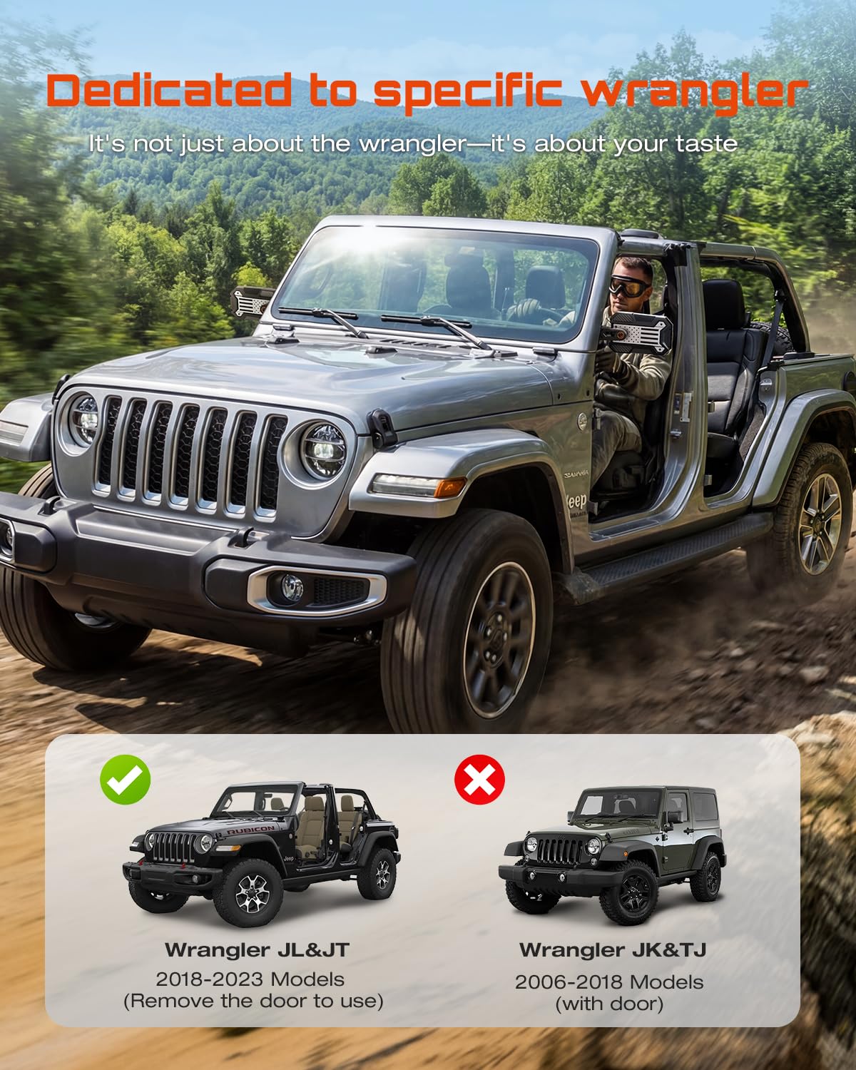 NOVSIGHT mounted on Jeep during trail drive improving rear visibility off-road