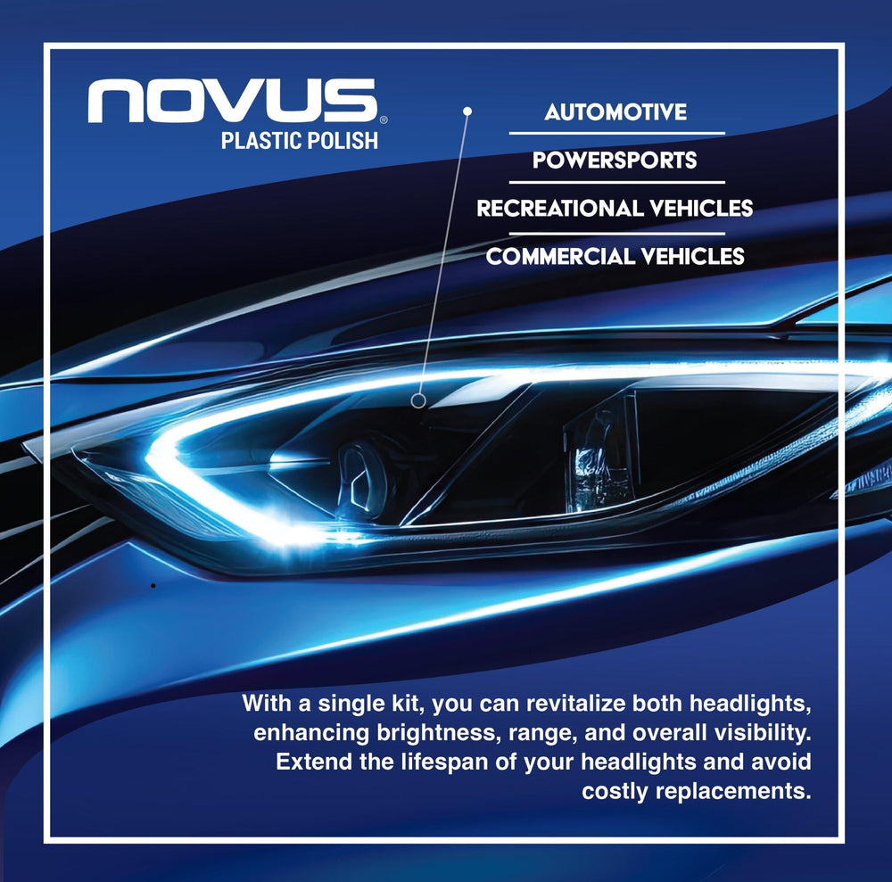 Close-up of Novus 3-inch foam buffing pad showing texture for even polishing