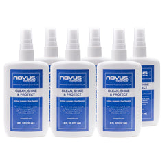 Novus 7020 front bottle view showing clear label and cap, highlighting easy application