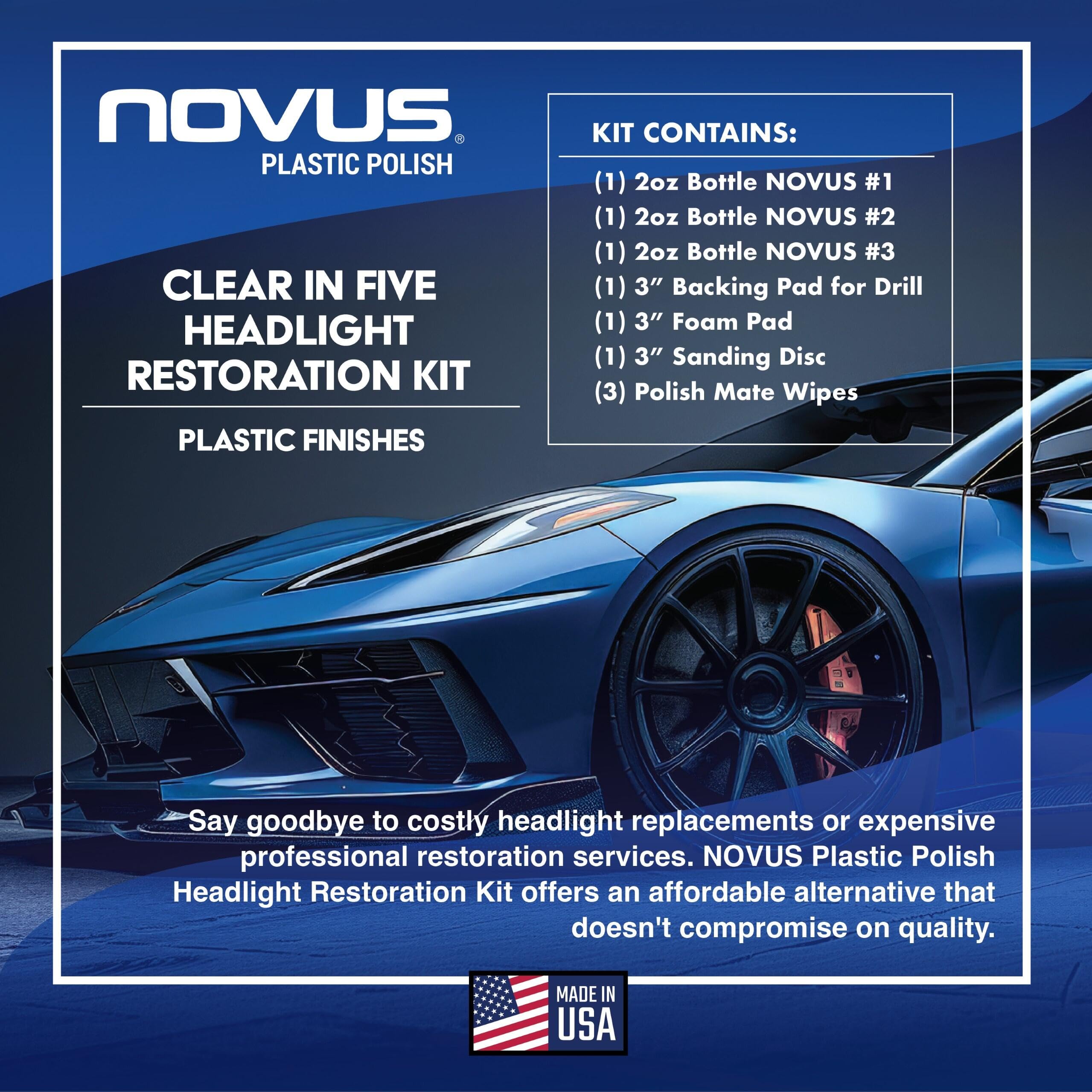 Novus backing pad drill attachment mounted on drill for faster buffing