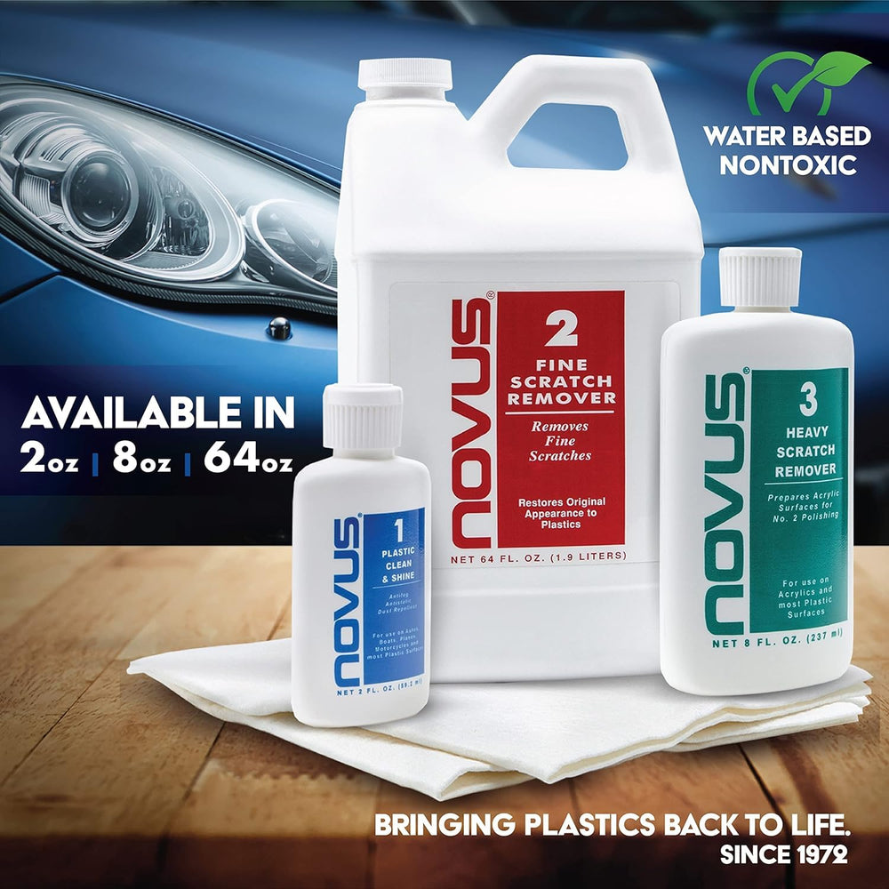 Novus being applied to acrylic shield demonstrating ease of restoration