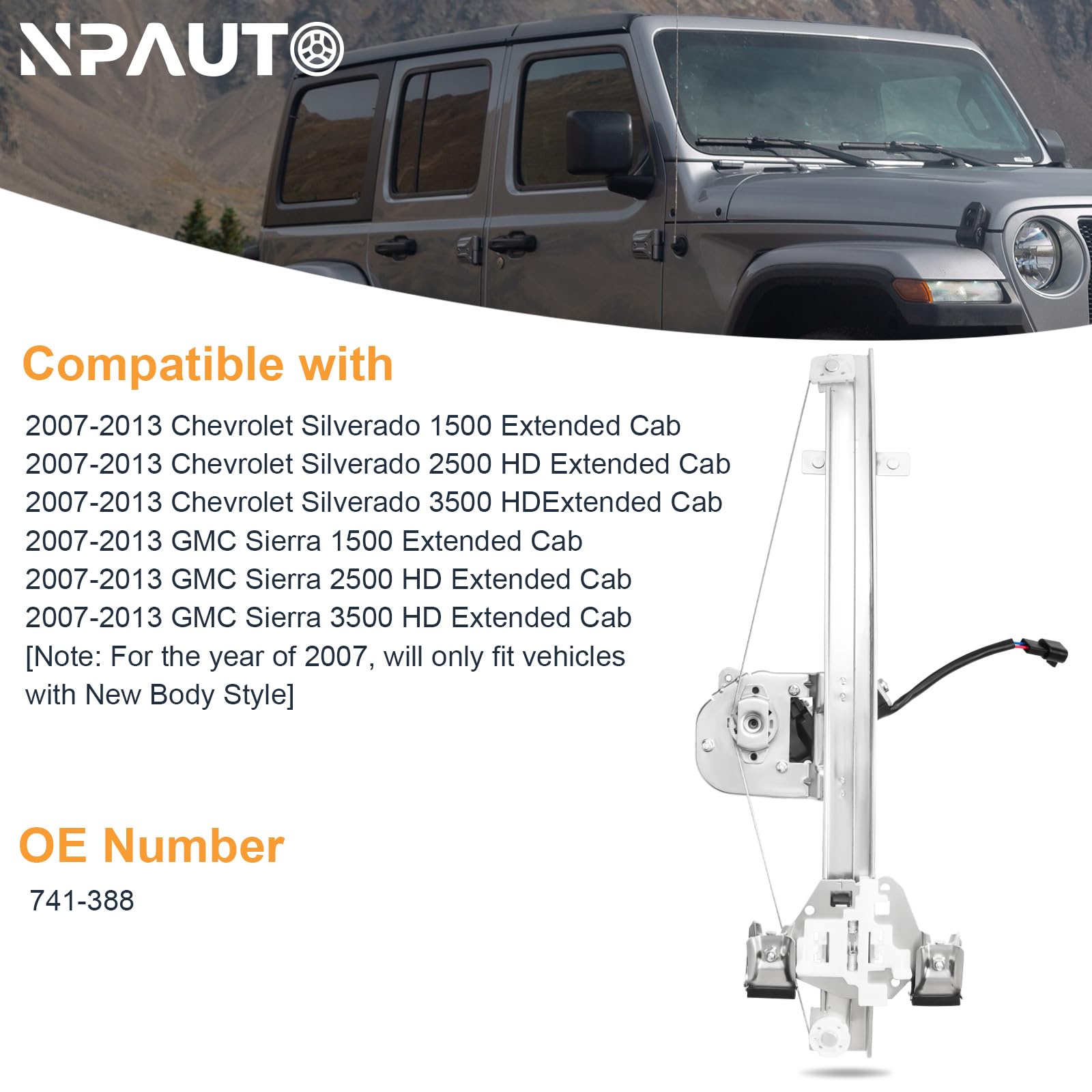 NPAUTO regulator mounted on door for scale demonstrating correct fitment and easy swap
