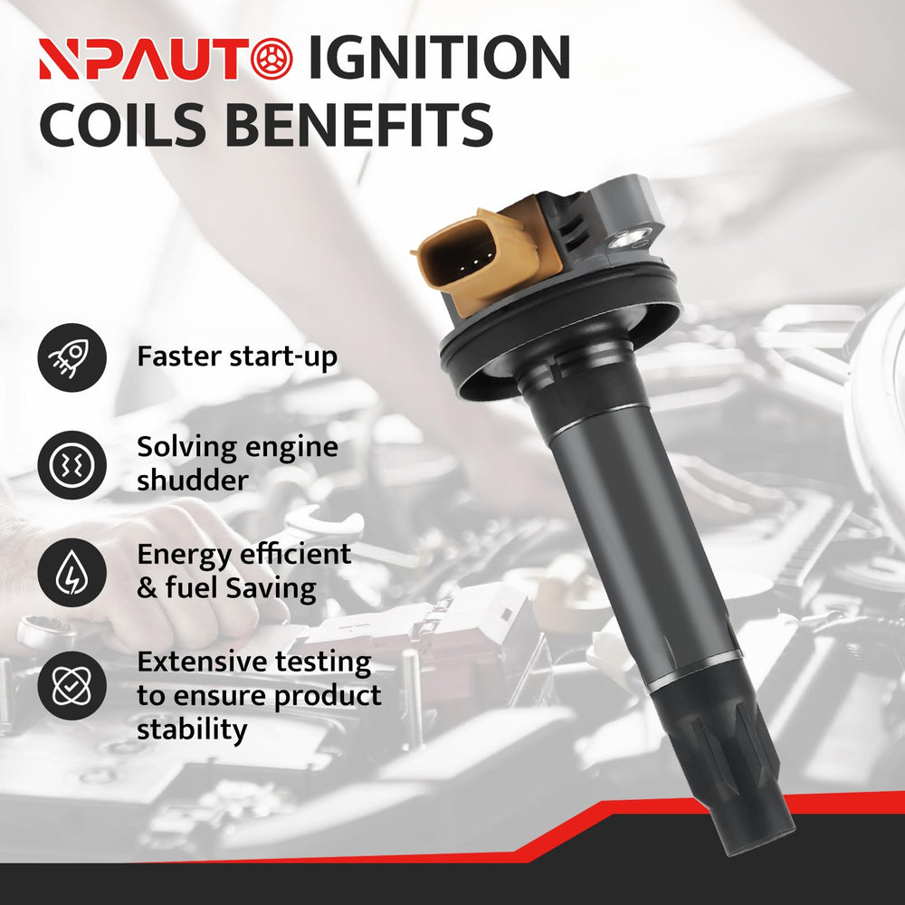 NPAUTO ignition coil close-up texture highlighting durable housing for longevity