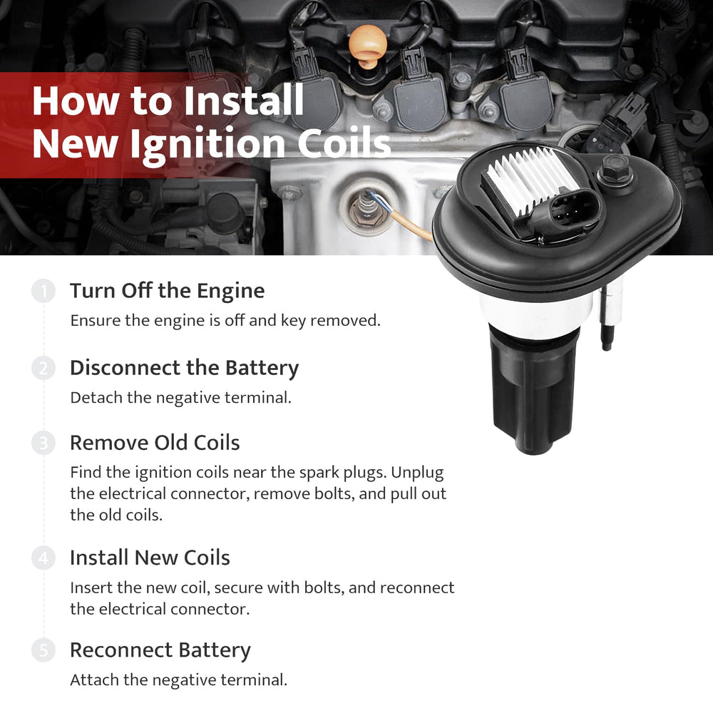 NPAUTO ignition coil installed in engine bay, restores consistent firing across cylinders