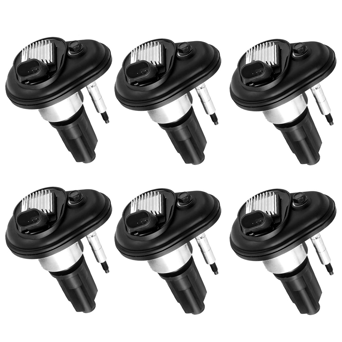 NPAUTO ignition coils front pack showing six coils, reliable full-bank replacement benefit