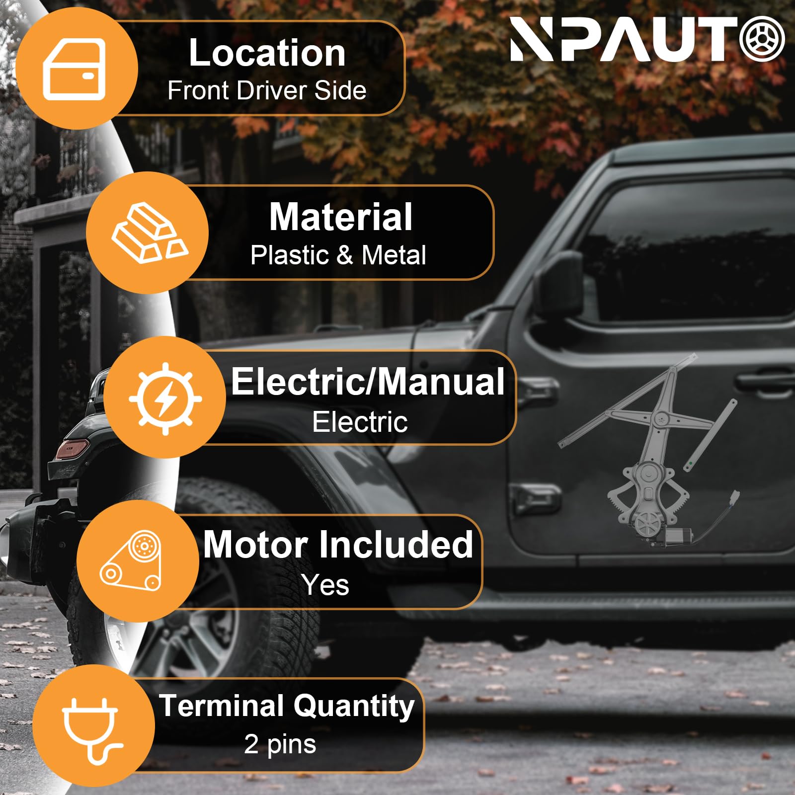 NPAUTO regulator motor close-up highlighting durable motor and smooth operation