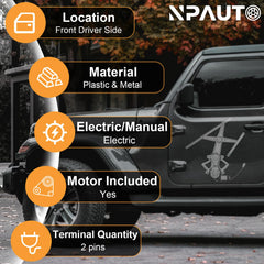 NPAUTO regulator motor close-up highlighting durable motor and smooth operation