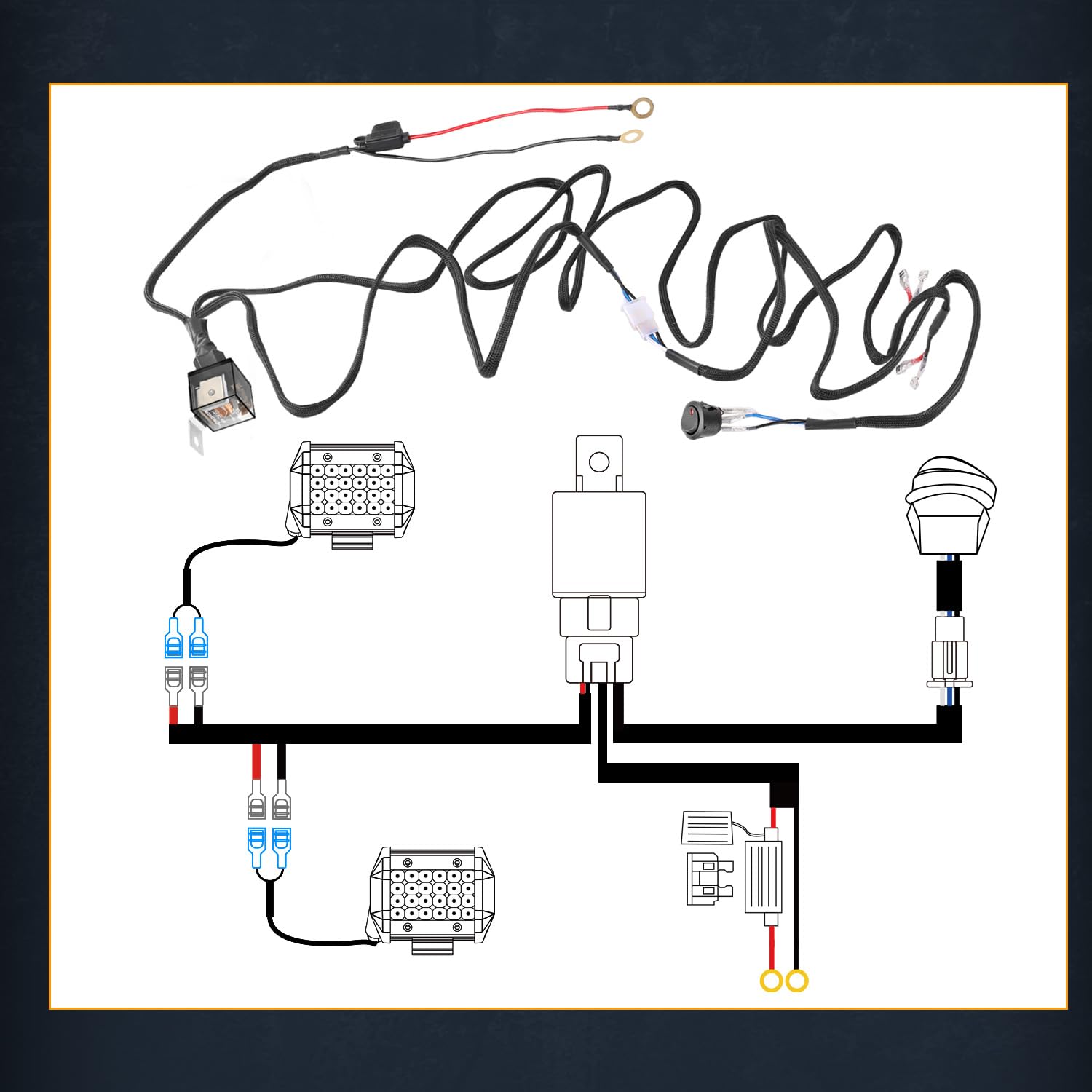 NR NIRIDER wiring harness installed under a truck hood for clean, professional wiring