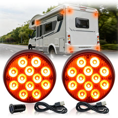 nrgedzam front view strobe lights showing compact design and quick visibility