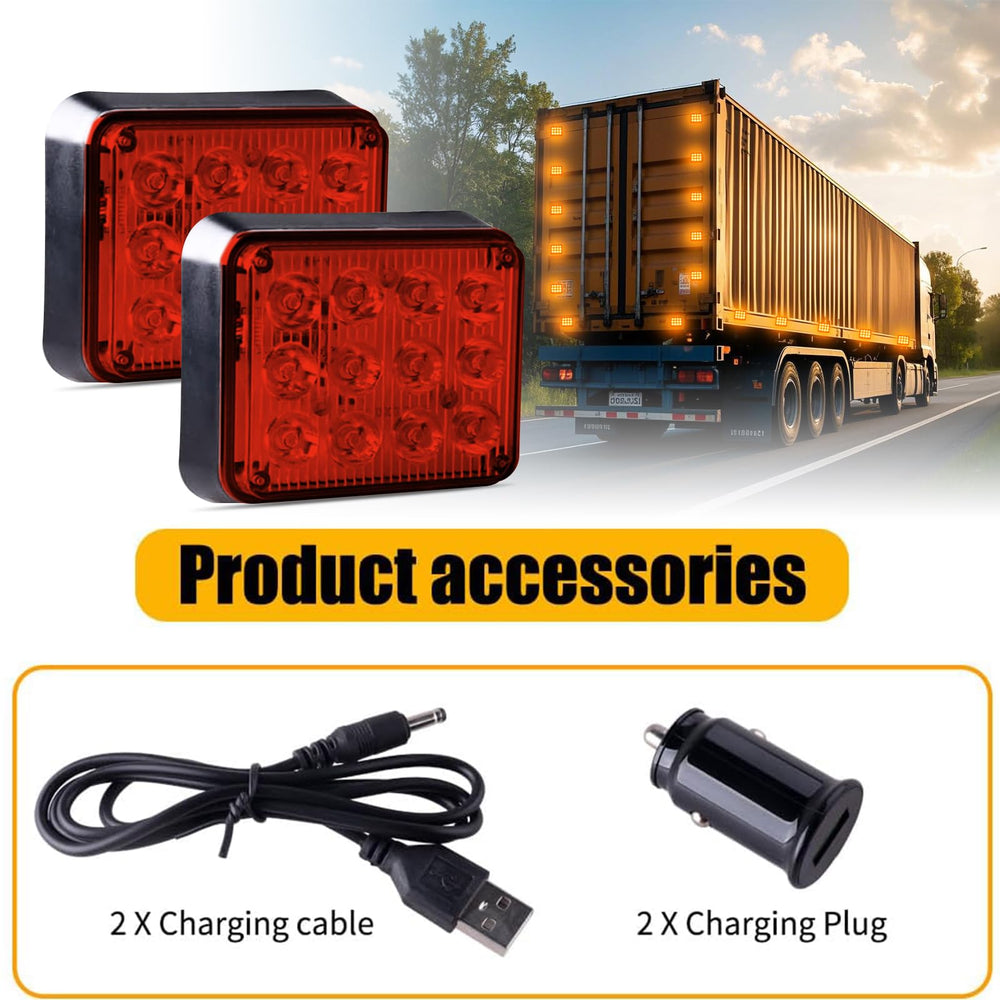 Nrgedzam packaging and contents showing two beacons and USB charging cable included