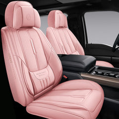 NS YOLO front seats full view in pink showing stylish protection and comfort