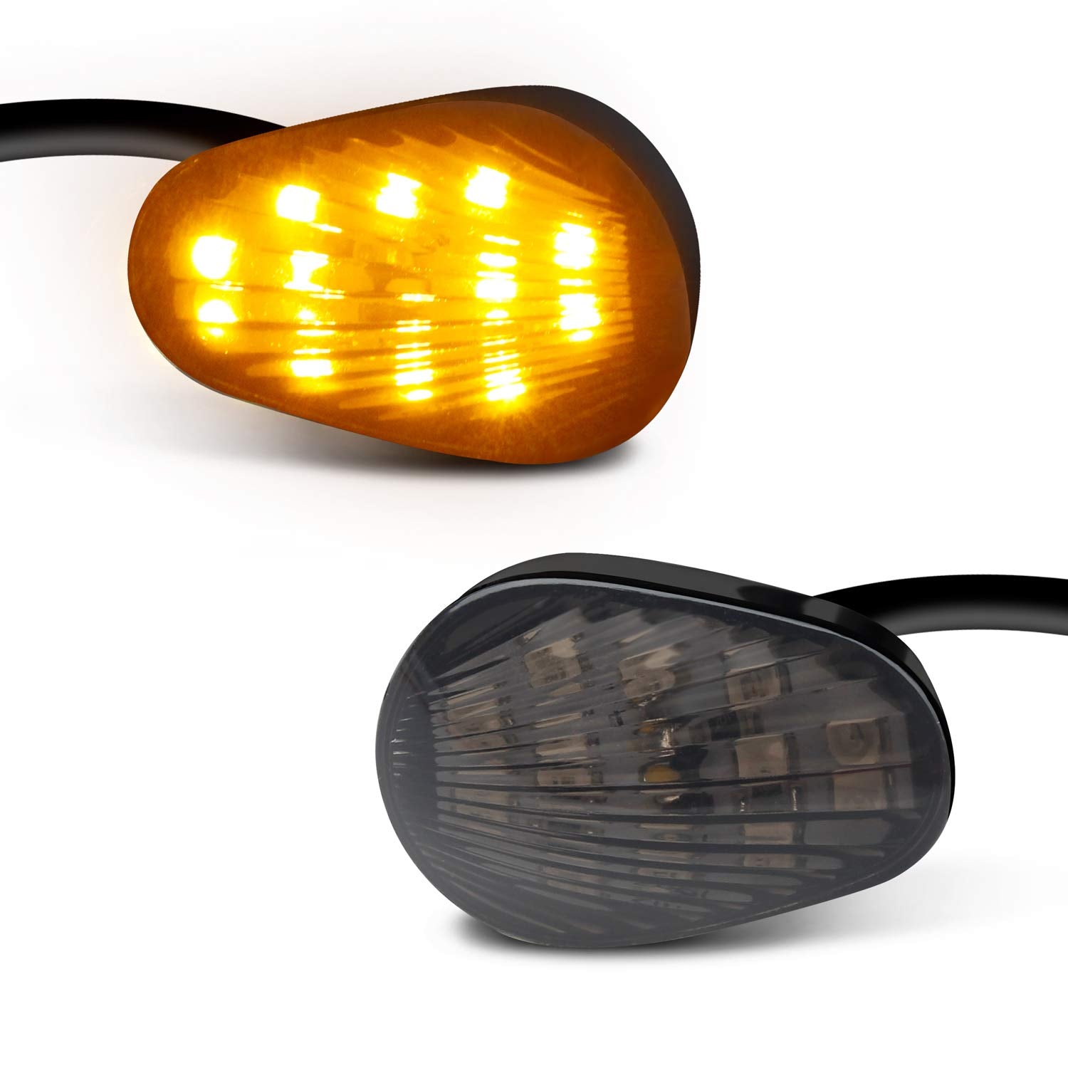 NTHREEAUTO front-facing smoked turn signal showing sleek profile and improved visibility