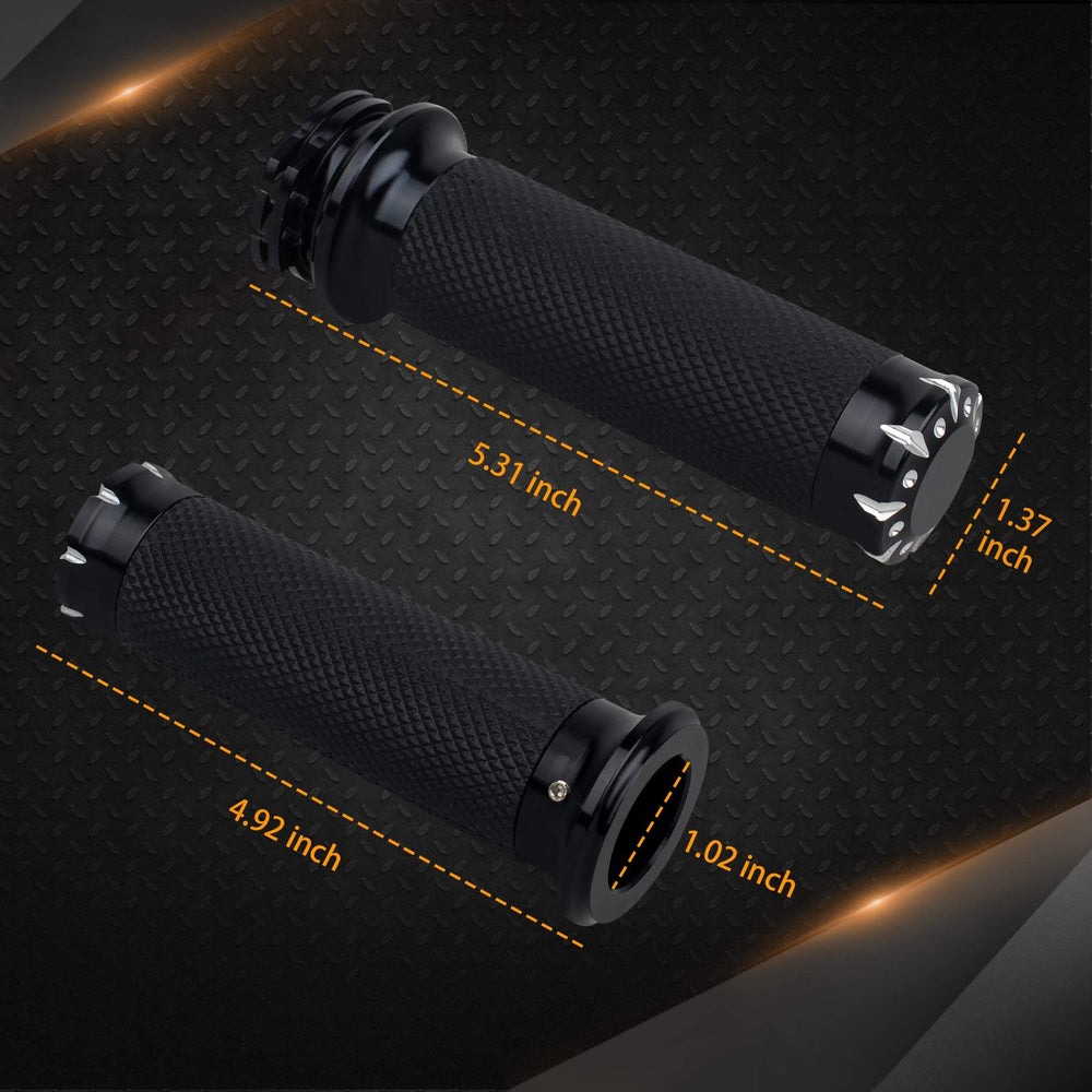 NTHREEAUTO grip beside ruler for scale showing correct 1-inch handlebar fit