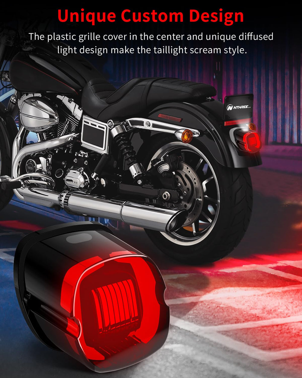 NTHREEAUTO close-up of lens and chrome grille highlighting durable finish and clear diffusion
