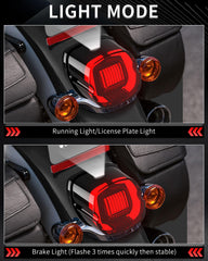 NTHREEAUTO installed on Harley rear demonstrating improved visibility and brake warning