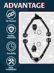 Ntoauto kit components laid out to show both upper arms and lower ball joints for easy inventory