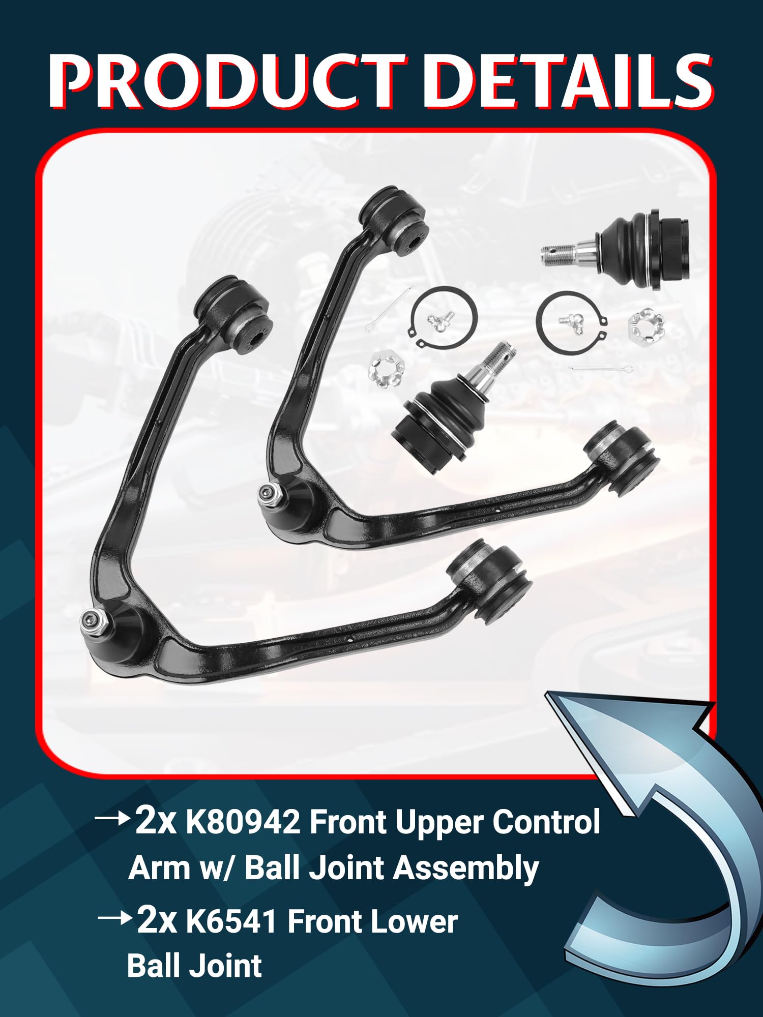 Ntoauto upper control arm close-up highlighting durable welds and bushings for longevity