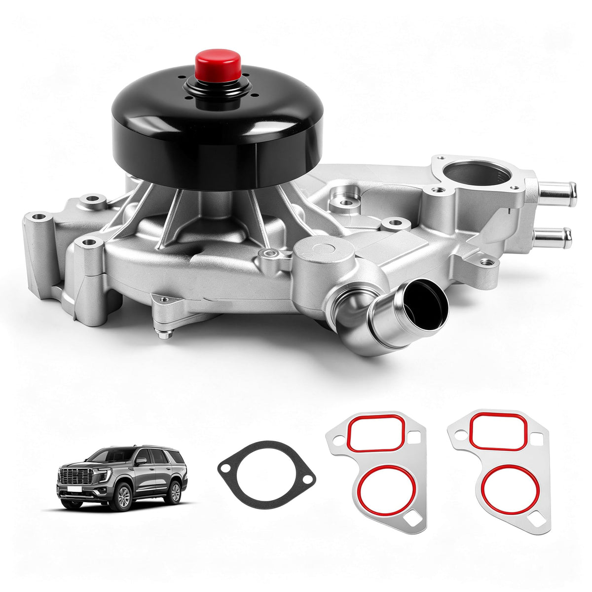 Ntoauto water pump front view showing precise mounting and bolt pattern for easy fit
