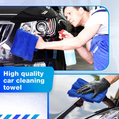 Nuenen towel in hand scale comparison illustrating 16 inch size and easy handling