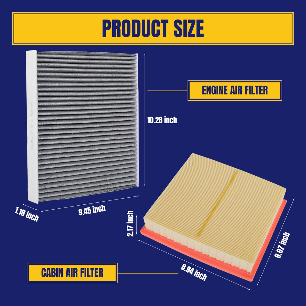 NuFlySic engine air filter CA10755 front view demonstrating sturdy frame and fit accuracy