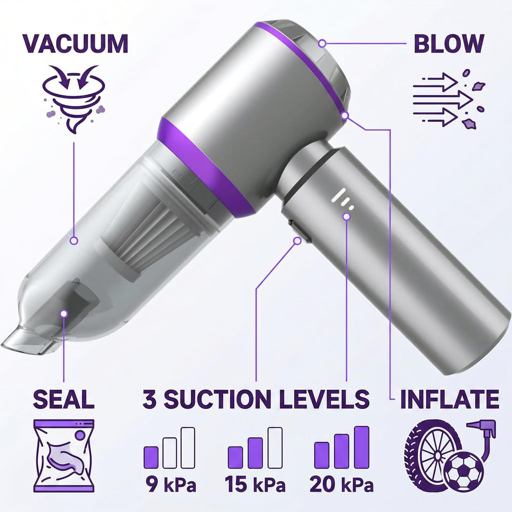 NWDEY close-up of motor port highlighting powerful brushless suction performance