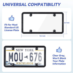 Nysivy mounted on car front demonstrating clean, protected plate benefit