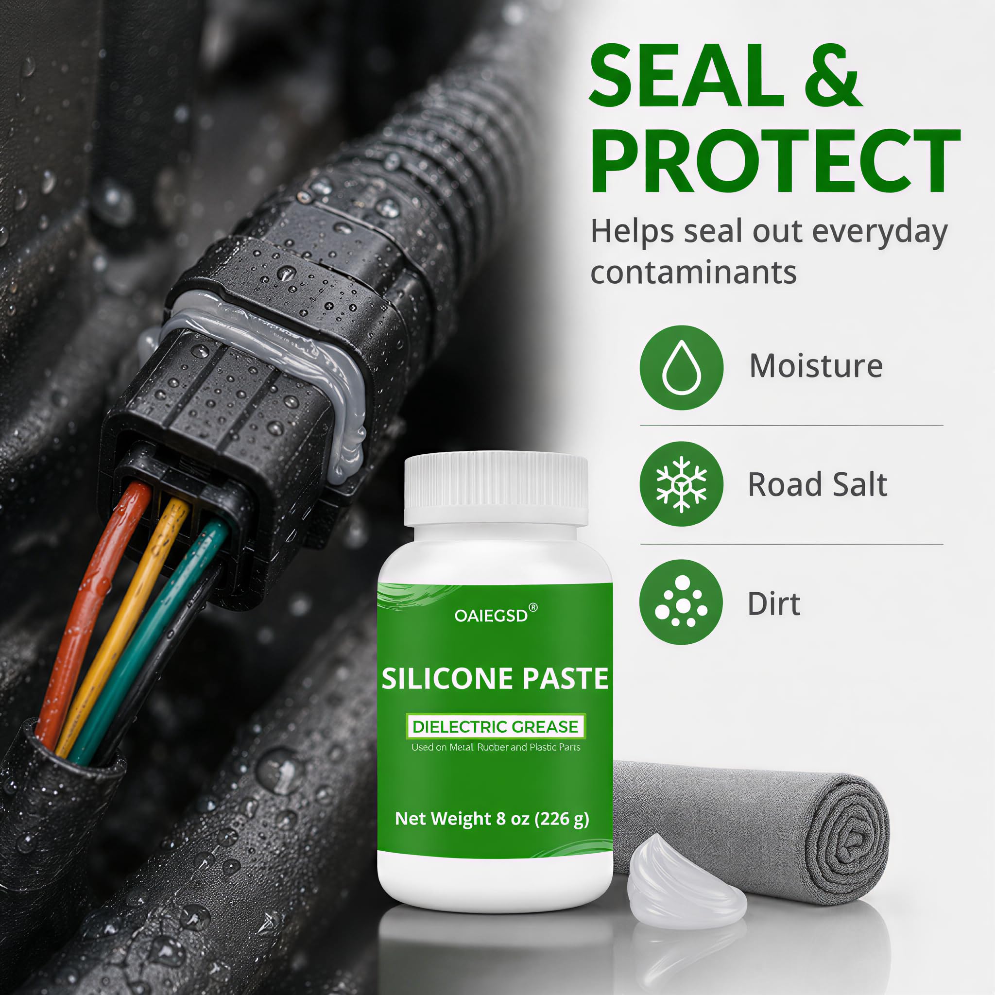 OAIEGSD used on spark plug boot to prevent moisture intrusion and corrosion