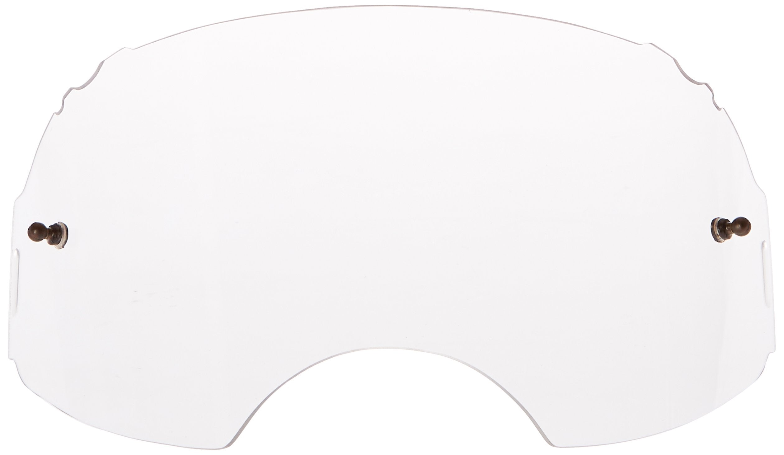 Oakley Airbrake clear lens close-up of edge and mounting points for secure fit benefit