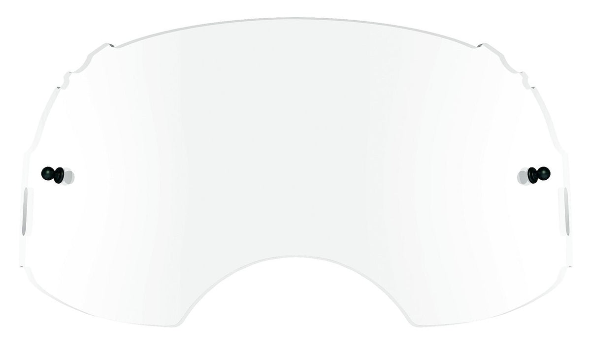 Oakley Airbrake clear replacement lens front view showing full field of vision benefit